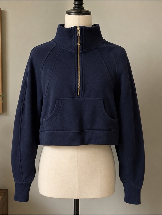 lululemon athletica Tops - lululemon athletica Navy Half-Zip Cropped Pullover